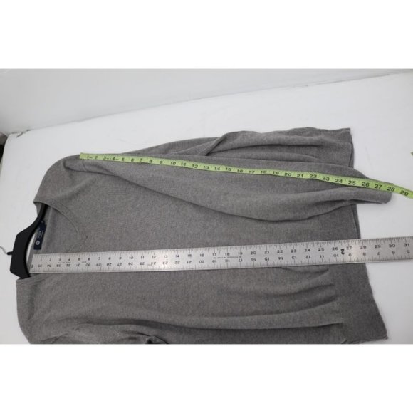 J Crew sweater Mens XL V Neck Long Sleeve Knit Cotton Cashmere Gray pullover - Picture 5 of 7